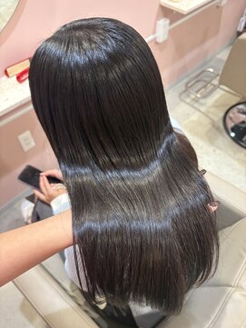 キーチェ 梅田中崎町(keych) 毛流れレイヤーカット/ミディアム/髪質改善/縮毛矯正
