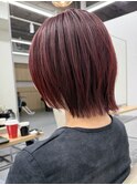 ボブウルフヘア☆静岡ボブ☆ボルドーカラー