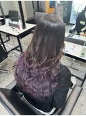 ダブルカラーケアブリーチグレージュハイライトバレイヤージュ