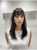 レイヤーカット/ロングレイヤー／グレージュ