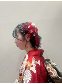 成人式ヘアセット卒業式ヘアセット編み込みヘアアレンジ
