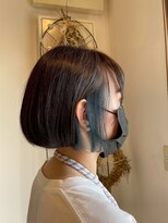 リアン(Lien) インナーカラーでひっそりお洒落♪切りっぱなしボブと相性抜群!