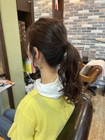 ロータスヘアーデザイン(Lotus Hair Design)&nbsp;【lotus下枝】ゆるふわポニーテール/お呼ばれヘア/結婚式ヘア