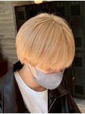 ブロンドベージュハイトーンブリーチメンズハイトーンメンズヘア