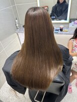 アンジェリカラボ 梅田店(ANGELICA LABO)&nbsp;韓国風くびれレイヤーカット×グレージュ×透明感ブラウン川又