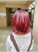 レッドブラウンブリーチダブルカラー志木新座髪質改善