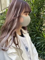 ヘアー アレス(hair ales) ハイライトエクステ　インナーエクステ　ピンクカラー　原色