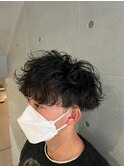 無造作スパイラルパーマ刈り上げマッシュメンズパーマ