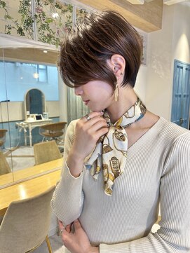 ロンド ストラーダ 心斎橋(Lond strada) ショート×ハイライト白髪ぼかし×シルキーベージュ[心斎橋]