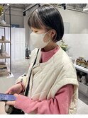 前髪インナーカラー/バングカラー/イヤリングカラー/ボブ