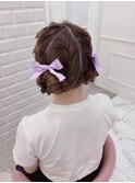 編み込みツインお団子＊まゆ