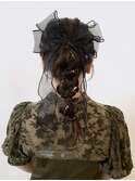 大バズりポニーテール編みおろしヘアアレンジ