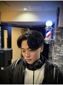 韓国マッシュセンターパートカルマパーマニュアンスパーマウルフ