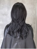 クラゲウルフミディアムレイヤーハッシュカットウルフヘア黒髪