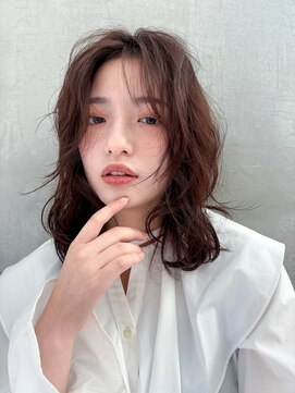 ロンドグロワール 大宮(Lond Gloire) ウェーブミディアムメルティカラー×レイヤーカット韓国[大宮]