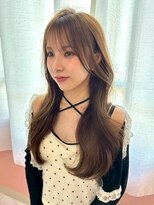 アンニュ(annuy)&nbsp;シースルーバング 小顔カット ブリーチなしダブルカラー 20代