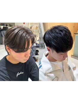 メンズカット+パーマで洒落感UPのstyleを[我孫子/メンズ/men's/白髪染め/白髪ぼかし/キッズカット/学割U24]