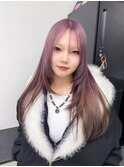 ラベンダーピンクでつくる 圧倒的透明感ブリーチデザインカラー