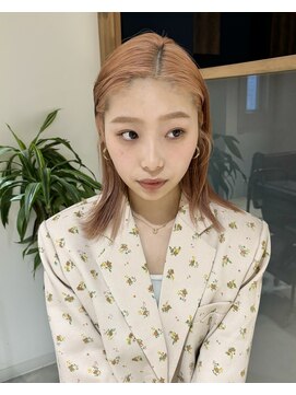 ラミエ バイ メルト 吉祥寺(lamie by melt) 小川/ブリーチカラーピンクオレンジベージュ外はねボブ吉祥寺