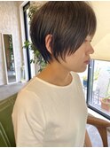 顔周りの透け感が可愛いショートstyle♪