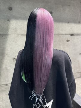 グランアージュ 池袋東口店(grandage) 推し色ピンク×ブラック2トーンデザインカラー