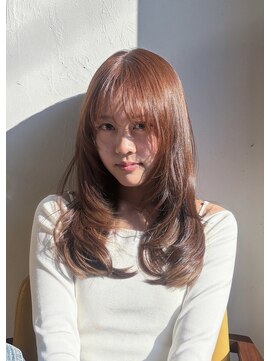 キーゴ 博多(KY-GO.) レイヤーカット×ピンクブラウン 柔らかい感じのレイヤー