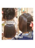 ボブ×縮毛矯正