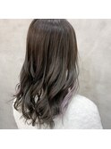 【Bormee】インナーカラーアッシュ小顔ナチュラルミディ20代30代