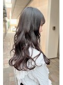 10代20代30代40代  前髪　ワンレンウェーブロングヘアー　藤沢