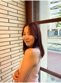 透明感♪髪質改善カラー内巻きミディアムボブセンターパート