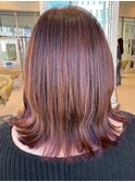 20代30代40代ダブルカラーブリーチ耳掛けシースルーバンク