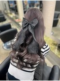 韓国 くびれロング レイヤー ワンホンヘア 小顔前髪