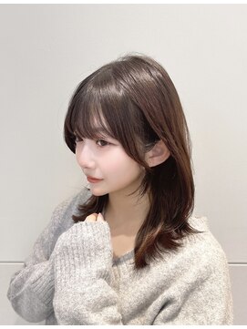 リブランド 銀座(REBRAND) セミロングローレイヤー前髪あり小顔サイドバング