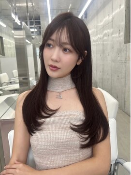 フォンズ(FONS) 透明感ショコラグレージュ/ロングレイヤー/ワンカール/顔周り