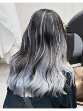 羽エクステ専門店 MI HAIR SALON 東京池袋 【ミーヘアサロン】 小顔20代30代外国人風カラー/バレイヤージュ×ブルーアッシュ