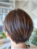 髪質改善ショートレイヤー◎夏カラー/ブラウン３０代４０代
