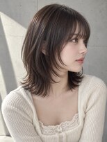 ユーフォリア 渋谷グランデ(Euphoria SHIBUYA GRANDE)&nbsp;韓国ウルフミディアムレイヤー外ハネダークグレージュ