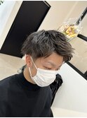 メンズソフトツイスト×アップバング