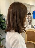 ラフな外ハネで作るこなれミディアッシュオリーブ梅ヶ丘美容室