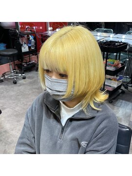 インク 渋谷(INK.) 抜きっぱなしブロンドウルフカット