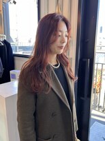 ロカ 表参道(loka)&nbsp;アプリコットオレンジ/レイヤーカット[表参道/ハイライト]Mai