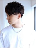 MEN'SHAIRアッシュブラックマッシュショートツーブロック