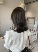 透け感グレージュ ミディアム
