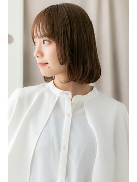 カバーヘア ブリス 戸田公園西口店(COVER HAIR bliss) ミルクティーベージュ姫カットワンカールボブZ戸田公園20代30代