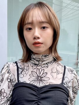 トリコ ショップアンドヘアサロン(tricot shop hair salon) 外はねくびれボブ ぱつっとライン シースルーバング