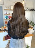 韓国風ふんわりヘアスタイル大人可愛いチョコレートブラウン