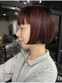 大人ショートボブ髪質改善白髪ぼかしハイライト20代30代