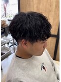 大分メンズ刈り上げマッシュツイストスパイラルパーマ