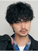 仙台波巻きパーマメンズマッシュウルフツイストスパイラルパーマ