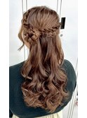 結婚式お呼ばれハーフアップ／くるみちゃんヘアセット/アレンジ